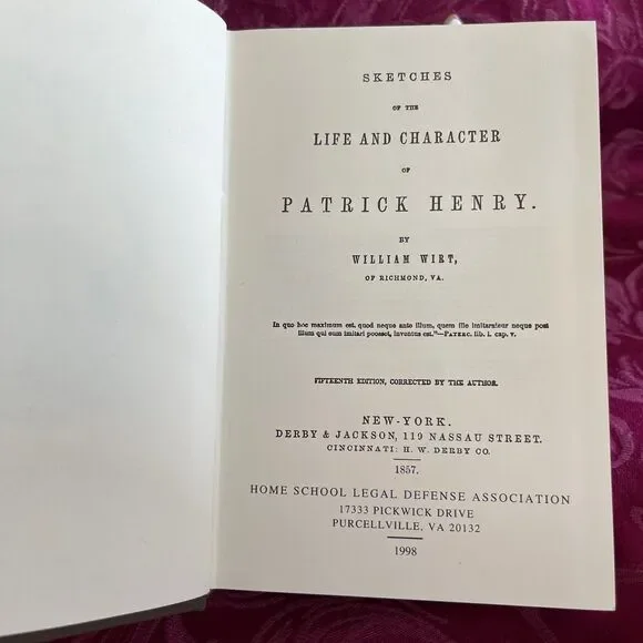 Sketches of the Life and Character of Patrick Henry - William Wirt. 1998 Reprint - Picture 4 of 10